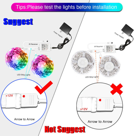 Led Lights Color Changing Led Strip Lights with Remote Controller 60Ft, 2 Rolls of 30Ft Led Lights for Bedroom, Home Decoration