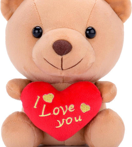 I Love You Stuffed Teddy Bear with Heart Plush Toy Gift 6 Inches
