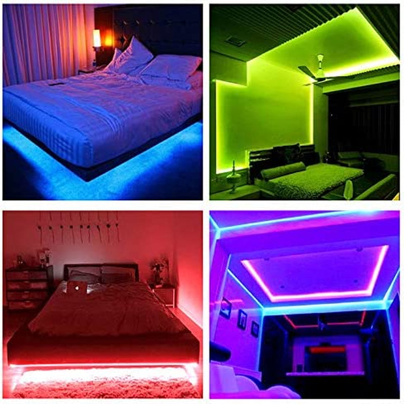 Led Lights Color Changing Led Strip Lights with Remote Controller 60Ft, 2 Rolls of 30Ft Led Lights for Bedroom, Home Decoration