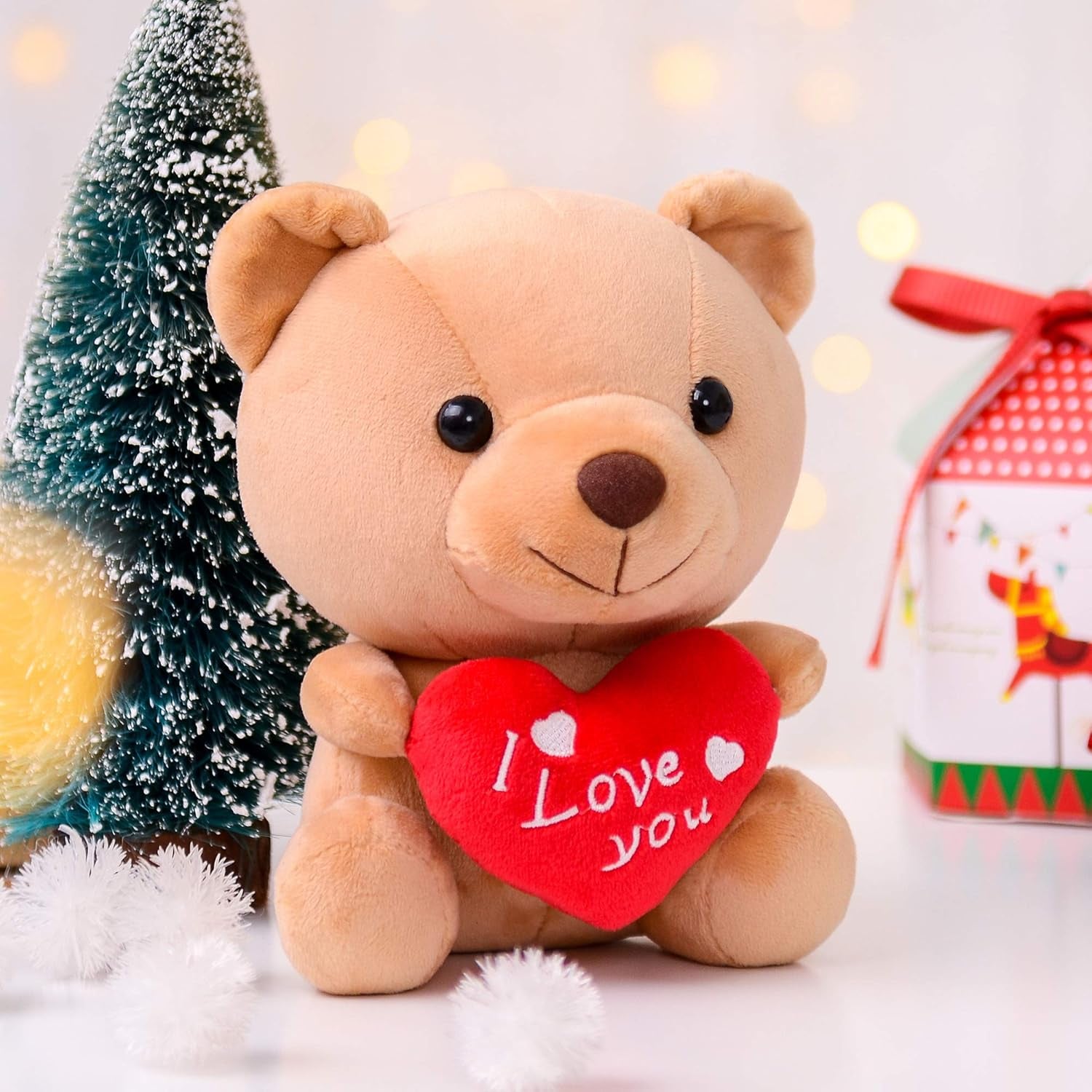 I Love You Stuffed Teddy Bear with Heart Plush Toy Gift 6 Inches