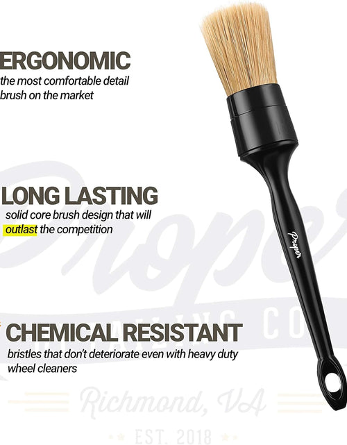 Load image into Gallery viewer, Professional Detailing Brush Set Ultra Soft Boars Hair Detailing Brushes 3 Pack, Detail Automotive Interior or Exterior, Get Professional Results with Proper Detail Brushes Car Detailing
