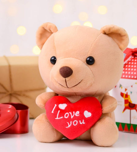 I Love You Stuffed Teddy Bear with Heart Plush Toy Gift 6 Inches