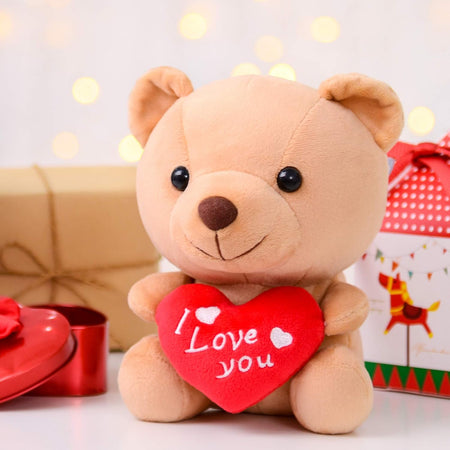 I Love You Stuffed Teddy Bear with Heart Plush Toy Gift 6 Inches