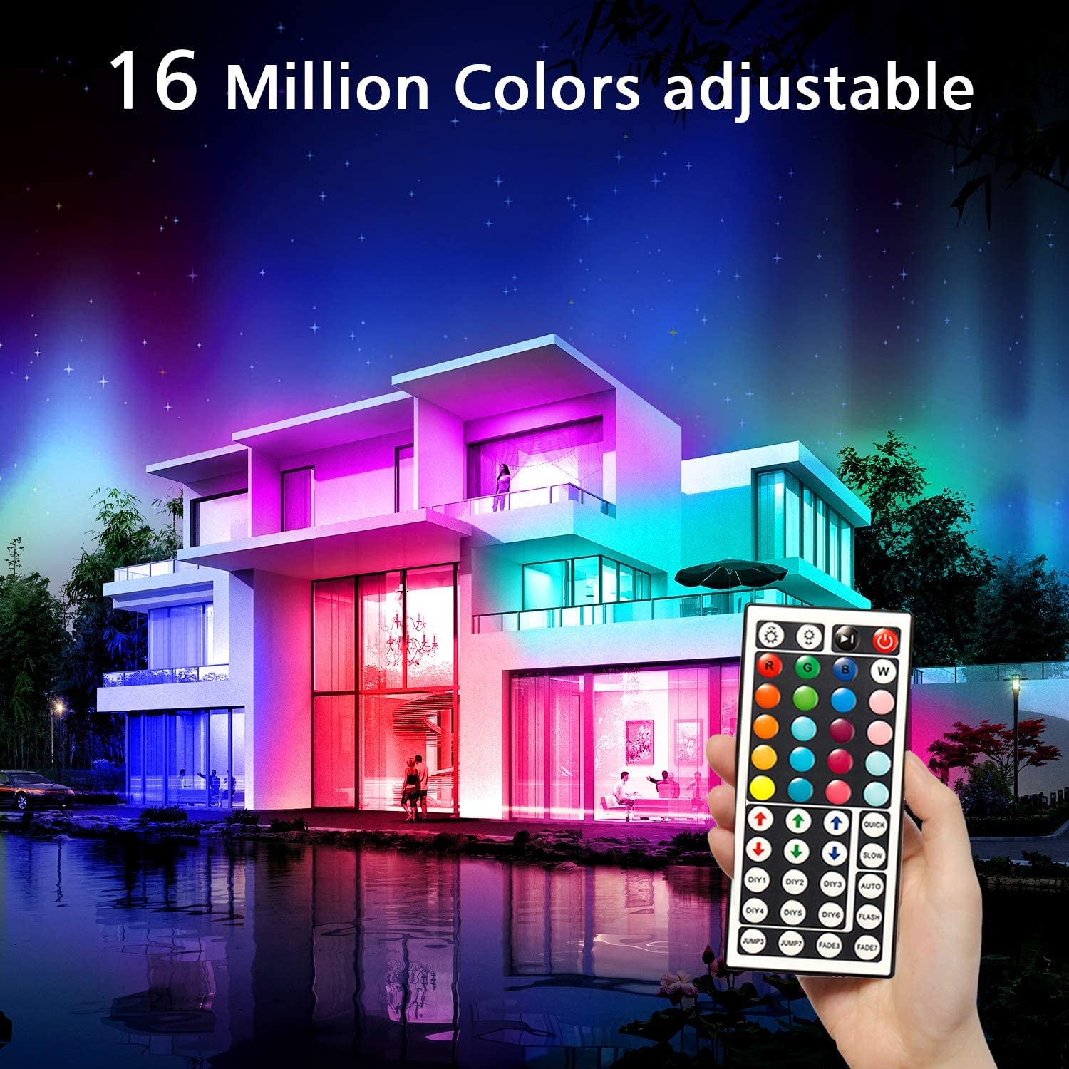 Led Lights Color Changing Led Strip Lights with Remote Controller 60Ft, 2 Rolls of 30Ft Led Lights for Bedroom, Home Decoration