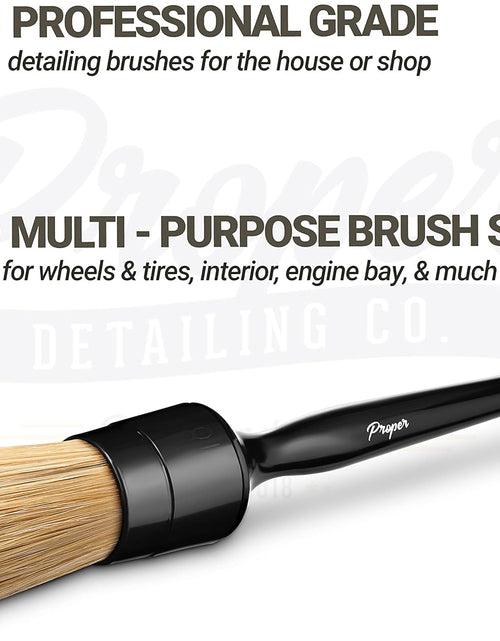 Load image into Gallery viewer, Professional Detailing Brush Set Ultra Soft Boars Hair Detailing Brushes 3 Pack, Detail Automotive Interior or Exterior, Get Professional Results with Proper Detail Brushes Car Detailing
