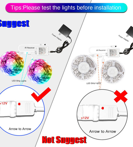 Led Lights Color Changing Led Strip Lights with Remote Controller 60Ft, 2 Rolls of 30Ft Led Lights for Bedroom, Home Decoration