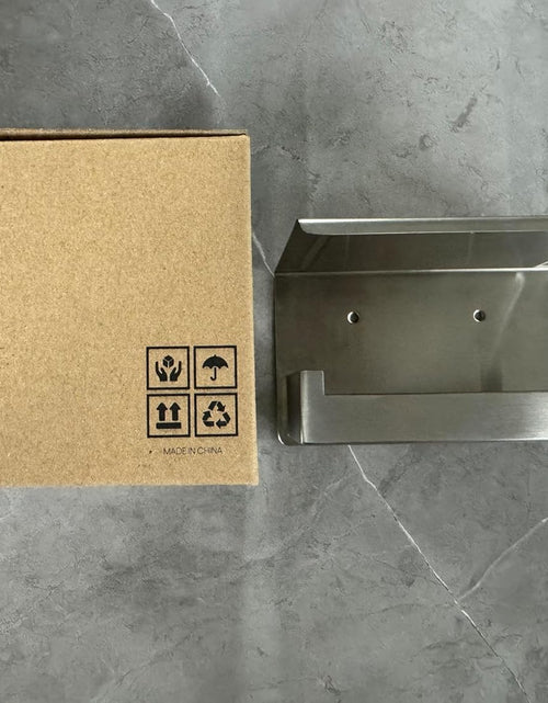 Load image into Gallery viewer, Brushed Nickel Toilet Paper Holder, Stick on Silver Toilet Paper Holder with Shelf, Self Adhesive No Drill or Wall-Mount with Screws for Bathroom
