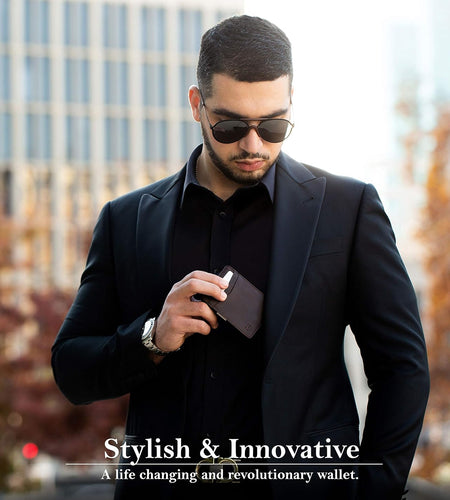 Money Clip Wallet - Mens Wallets Slim Front Pocket RFID Blocking Card Holder Minimalist Mini Bifold